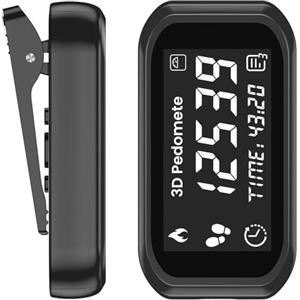 GENERIC Pedometro professionale 3D con display LCD, contapassi accurato per camminare e correre, ricaricabile in vita o sul braccio, modalità di spegnimento automatico e design intelligente