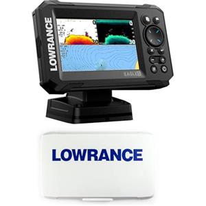 Klovoo Kit Ecoscandaglio con Lowrance Eagle 5, Fishfinder GPS 5 IPS + Cover Parasole Inclusa, senza trasduttore
