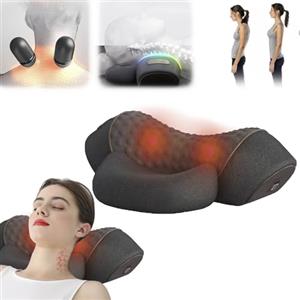 Dsongo Fisiorest - Massaggiatore 3 in 1 per il Collo Artuvate Cervicale, Massaggio Profondo e Rilassamento, con Calore, con Trazione per Aiutare a Dormire (Nero, 1PCS)