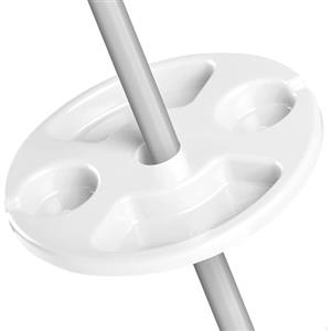 COSE DA CASA Tavolino per ombrellone da Spiaggia Mare Giardino Porta bibite Tavolo Supporto Bottiglie con Scomparti Altezza Regolabile Bianco