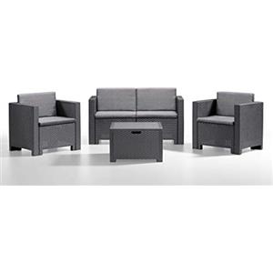 Bica 9017.4 Set Da Salotto, Antracite, 279 X 155 X 64 Cm