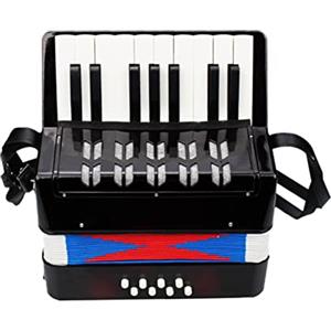 Btuty Fisarmonica 17 tasti 8 basso pianoforte strumento musicale per principianti regalo di compleanno (nero)