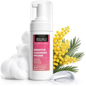 ROWALU Mousse Detergente Viso 150ML, Struccante Viso e Occhi Pelle Sensibile, Grassa e Secca, Detergente Schiumogeno Viso Idratante e Purificante, Skin Care, Detergente Viso Delicato Made in Italy