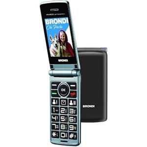 Brondi AMICO SINCERO+ (NERO) - TELEFONO CELLULARE PER ANZIANI - TASTO SOS - TORCIA - CONTROLLO REMOTO - ANNUNCIO VOCALE - FOTOCAMERA