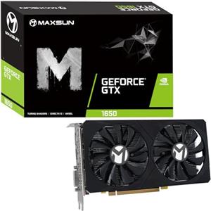 maxsun Scheda grafica video MaxSun GeForce GTX 1650 da 4 GB per PC da gioco GDDR6 128-bit, doppia ventola, HDMI/DP/DVI, 4K HDCP, DirectX 12