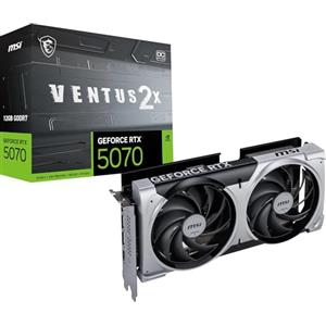 MSI GeForce RTX™ 5070 12G VENTUS 2X OC Scheda Video - GDDR7, 28Gbps, PCIe 5.0, HDMI 2.1, DP 2.1, 6144 CUDA Cores, 192-bit, Torx FAN 5.0, Zero Frozr, Afterburner, Metal Backplate, 650W PSU raccomandato