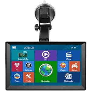 FREE3VITA Navigatore satellitare da 9 pollici per auto, camion, navigazione GPS HD con mappe del Regno Unito e Europa, aggiornamenti gratuiti a vita, supporto per la ricerca di codici postali, guida vocale