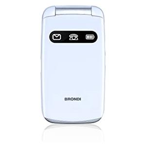 Brondi Chi Parla BRONDI Amico Favoloso, Telefono cellulare GSM per anziani con tasti grandi, tasto SOS e funzione da remoto, dual SIM, volume alto, White Metal