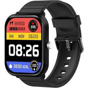 Celly TRAINERMATE2BK Smartwatch con Touchscreen, Monitoraggio Salute, Contapassi e Chiamate - Nero e Rosso