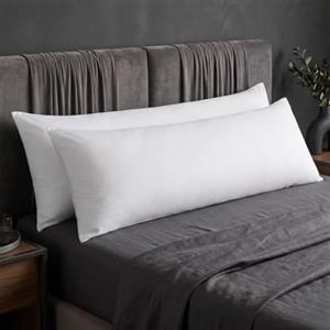 cuscini fiber - 2 Cuscino Gravidanza per Dormire 40x145cm, Cuscino Testata Letto Matrimoniale, per Gambe, per Dormire sul Fianco, Tessuto Delicato Misto Cotone, Imbottitura in Morbidissimo Poliestere