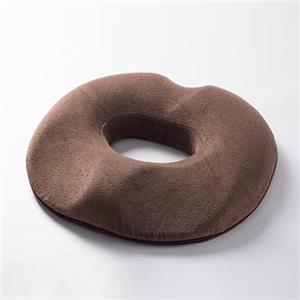 Surwin Velluto Cuscino Antidecubito Ciambella per Sedersi, Cuscino Ergonomico Sedia Ufficio Cuscino Memory Foam Sedia per Gravidanza, maternità, Emorroidi, Anziani, Guidatore (42cm,Marrone)