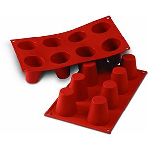Silikomart SF021/C Stampo Babà Classic, Silicone, Rosso, 39.6x19.3x6.1 cm, 1 Unità