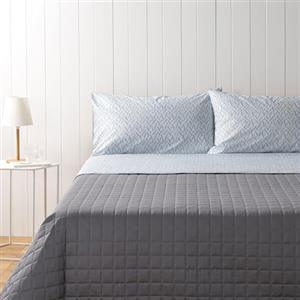 Bassetti Zucchi, Completo Letto Matrimoniale, Collezione Elettra, 100% Cotone, Azzurro con Fantasia