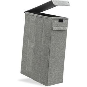 DuneDesign 20 cm Stretto: Cesta Portabiancheria con Coperchio - 20x40x60 Contenitore Alto e Stretto - 50L Cestino Portabiancheria Salvaspazio - Cesta Panni Sporchi - Porta Biancheria Sporca per Bagno