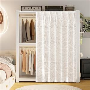 Generic Tenda Antipolvere per Scaffale, Tenda per Cabina Armadio Privacy per Scarpiere Lavatrici Spogliatoi con Binario Silenzioso Autoadesivo Lavabile(C,W 160 cm x H 220 cm)