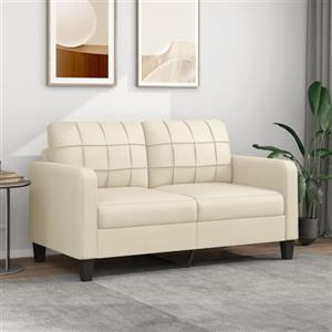 DJEKA Divano a 2 Posti Letto Matrimoniale, Economico, Crema 140 cm in Similpelle