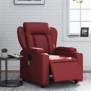 SECOLI Poltrona Relax Reclinabile, Poltrona Massaggiante, Poltrona Relax Elettrica, Poltrone per Anziani, Poltrone per Soggiorno, in Similpelle Rosso Vino