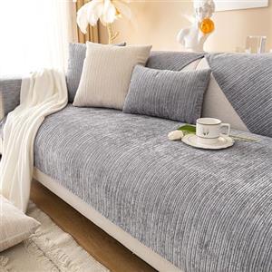 Generico Copridivano in Morbida Ciniglia Telo Salva Divano Universale Angolare Penisola 1/2/3/4 Posti Copri Cuscino per Divano Fodere Sedile Divano per Cani Gatti, Lavabile(70x70cm,Grey)