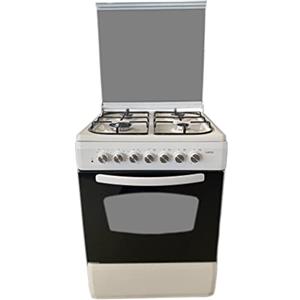Lar.el Cucina a Gas 60x60 con Forno Elettrico Ventilato 4 Fuochi GPL o Metano Coperchio in Vetro Libera installazione