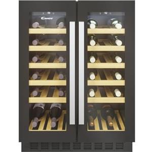 Candy - CCVB 60D/1, Cantinetta vino integrabile, 38 bottiglie, anti-UV, compressore antivibrazioni, luce LED interna, 39 dBA, nero