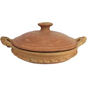 ARTIGIANATO VULCANO Tajine Marocchino Pentola Berbera in Terracotta Naturale per Cucinare