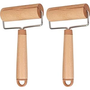 HERCHR 2PCS Mattarello Piccolo, Rullo Per Impasto in Legno, Mattarello in Legno Antiaderente Per La Casa, Rotazione a 360 Gradi Rullo Per Argilla Artigianale Multiuso Per Cucina Fondente Panetteria Fai da Te