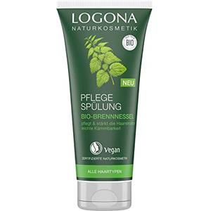 LOGONA Naturkosmetik Balsamo alla ortica biologica, balsamo naturale per ogni capello, cura intensiva per capelli morbidi, migliore pettinabilità, vegano e senza silicone, 200 ml