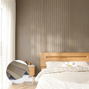 Stickyart Pannelli Decorativi per Pareti Legno Grigio Marrone 30cmX200cm Carta da Parati In Schiuma 3D Effetto Legno Adesivi Murali Camera da Letto Boiserie Adesiva Rivestimento Parete Interno Salotto