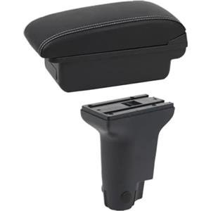 kjjukrhfs Poggia braccio Auto Per Fiat 500 Box Portaoggetti Centrale Per Bracciolo Auto Dedicato, Rialzato E Retrofit Bracciolo console centrale(A white line No USB)