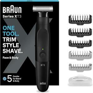 Braun Series XT3 Rasoio Elettrico Barba Tutto-In-Uno, Accessori XT3200 Nero