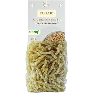 Tesori Di Sicilia Pasta Busiate 500g Di Semola di Grano Duro, Pasta Secca Artigianale di Grani Antichi Siciliani Tesori di Sicilia Confezione 2 Pacchi