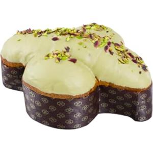 Tesori Di Sicilia Colomba Artigianale al Pistacchio Incartata a Mano, Colomba a lievitazione Naturale con Lievito Madre 1Kg, Idea Regalo Pasquale