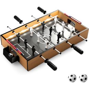 COSTWAY Calcio Balilla, Calcetto da Tavolo con LED Maniglia Antiscivolo 2 Palloni, Biliardino per Feste, Bar, Sala Giochi, 51x30,5x8 cm