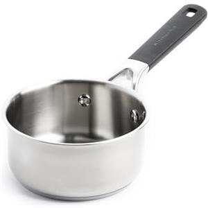 KitchenAid Classic Stainless Steel Pentola in Acciaio Inox a 3 strati da 14 cm/1 Litro, Clad, Induzione, Forno Sicuro, Manico Stay-Cool, Argento
