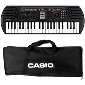 Casio SA-81 Tastiera Portatile a 44 Tasti, Nera/Grigio Chiaro, con Borsa da Trasporto Nera