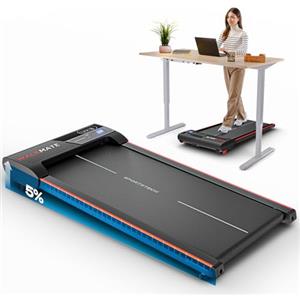 Sportstech Walking Pad fino a 6 km/h - Inclinazione manuale fino al 5 %, telecomando e controllo tramite app, display LCD, leggero e compatto, ruote per il trasporto, WalkMate fino a 120 kg