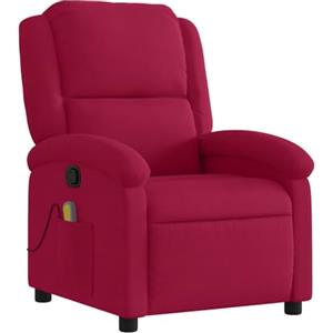 vidaXL Poltrona Massaggiante Reclinabile Rosso Vino in Velluto, poltrona reclinabile, poltrona massaggiante elettrica, poltrona in velluto