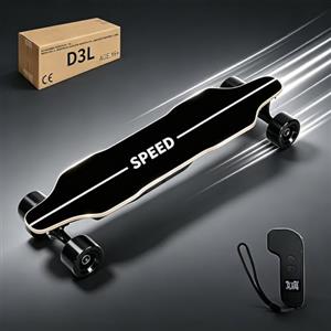 ExploTex Skateboard elettrico a quattro ruote con due motori a mozzo da 450 W, skateboard impermeabile, assorbimento degli urti, carico massimo 100 kg (D3L-1)