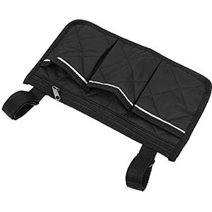 Huairdum Borsa Portaoggetti Portatile per Corrimano Laterale, 3 Piccole Borse da Trasporto, Rimuovi la Borsa Regolabile con Striscia Riflettente, Ideale per Occhiali per Telefoni Cellulari, Nera