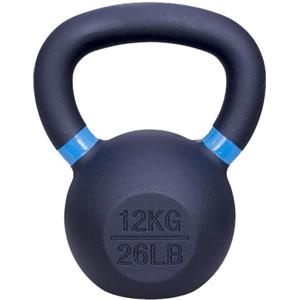 ForzaFit Kettlebell in ghisa con marcatura a colori - Nero - Manubrio a sfera Peso in ghisa - Vari pesi (i) 12 kg)