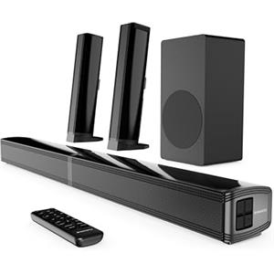 Oakcastle Home Theater Soundbar | 2.1 Canali Da 200W per TV Soundbar Casse Con Subwoofer Esterno | Bluetooth 5.3 Con HDMI ARC, Riproduzione Ottica, AUX e USB Impianto Audio SB80 Xtra