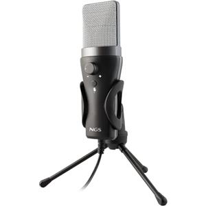 NGS MS120 USB - Microfono USB Cardioide per Streaming, Podcast e Gaming, Monitoraggio senza latenza, Controllo del Volume, Pulsante Mute, Plug & Play, per PC, PS4, PS5, supporto antiscivolo
