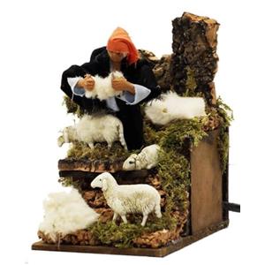 Joy Christmas Pastore per Presepe in Movimento, mestiere tosatore 14X9 cm, 40083