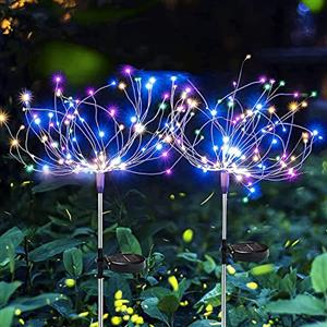 Mixtooltoys 2PCS Luci ad Energia Solare 120 LED Stringa della Lampada dei Fuochi D'artificio Impermeabile Luce del Paesaggio del Giardino per Natale Arredamento per Esterni Sentiero Prato Cortile