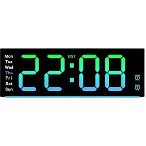 FACULX Orologio da parete digitale, grande display a LED, timer conto alla rovescia e tempo in avanti, orologio digitale a LED adatto per palestra, ufficio (nero)