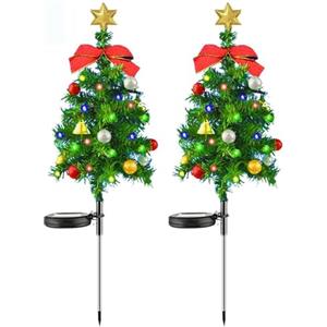 Besttoolifes 2 luci solari per alberi di Natale, decorazione per esterni, impermeabili, 40 LED, piccole luci solari per albero di Natale, luci decorative per giardino, decorazione da cortile