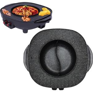 YESTAIM Food Party Hot Pot e grill da tavolo elettrico 2 in 1 elettrico per interni coreani barbecue per fonduta raclette per 5-6 persone 220 V 2000 W
