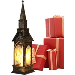 Generic Luce notturna natalizia per chiesa, lampada luminosa a batteria, lanterna ornamentale, bomboniera per decorazioni natalizie, regalo per colleghi, amici, familiari e bambini