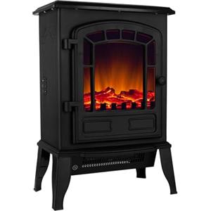 Monzana DEUBA® Caminetto Elettrico 2000W Termocamino Luce LED Effetto Fiamma Realistico Stufa Elettrica Camino Radiatore Nero