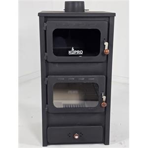 Kupro, graziosa stufa a legna di lusso, tipo camino, per riscaldamento diretto, con forno, 11 KW